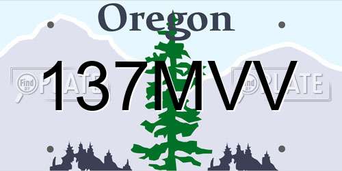 137MVV Oregon License Plate