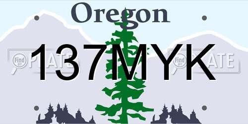137MYK Oregon License Plate