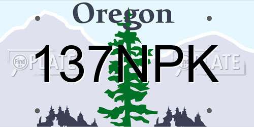 137NPK Oregon License Plate