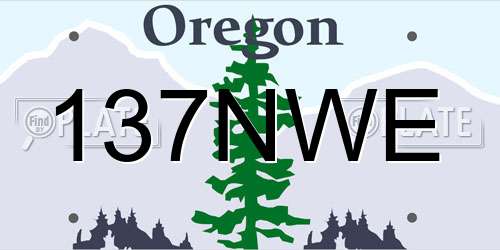 137NWE Oregon License Plate