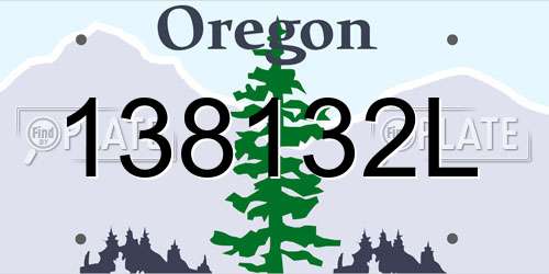 138132L Oregon License Plate