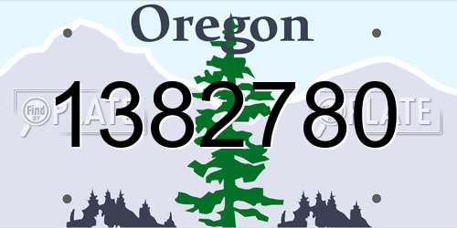 1382780 Oregon License Plate