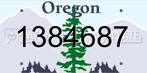 1384687 Oregon License Plate