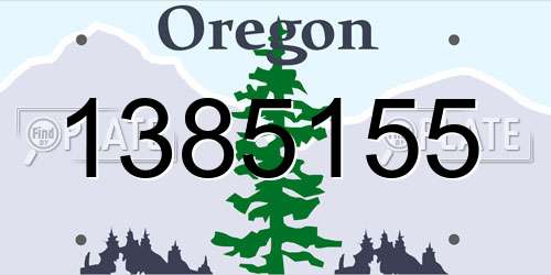 1385155 Oregon License Plate