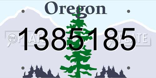 1385185 Oregon License Plate