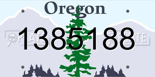 1385188 Oregon License Plate