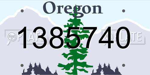 1385740 Oregon License Plate