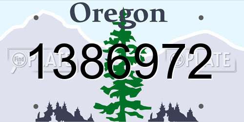 1386972 Oregon License Plate