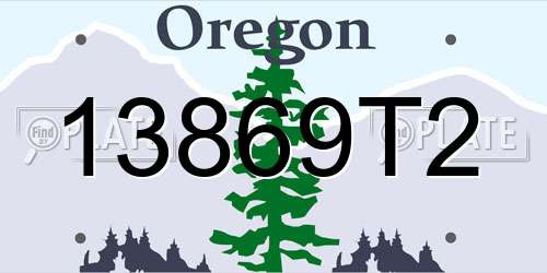 13869T2 Oregon License Plate