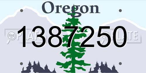 1387250 Oregon License Plate