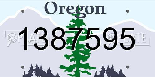 1387595 Oregon License Plate