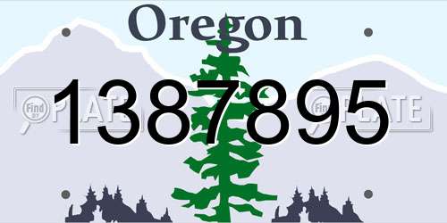 1387895 Oregon License Plate