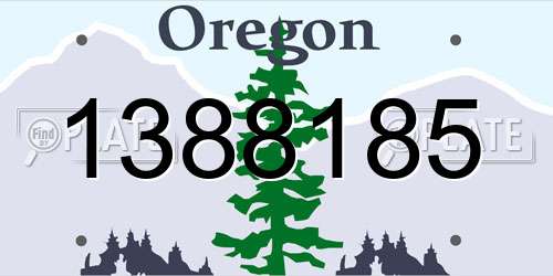 1388185 Oregon License Plate