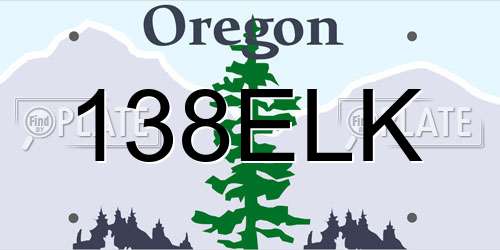 138ELK Oregon License Plate