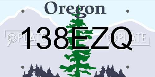 138EZQ Oregon License Plate