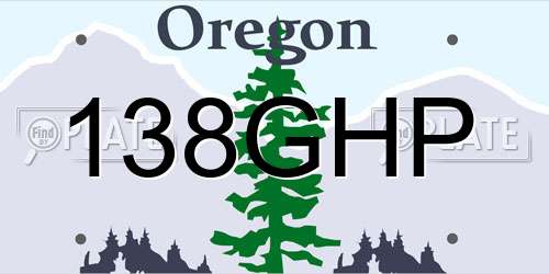 138GHP Oregon License Plate