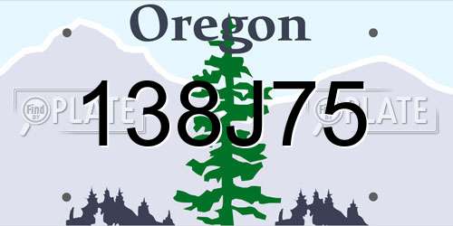 138J75 Oregon License Plate
