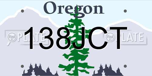 138JCT Oregon License Plate