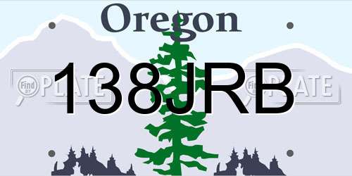 138JRB Oregon License Plate