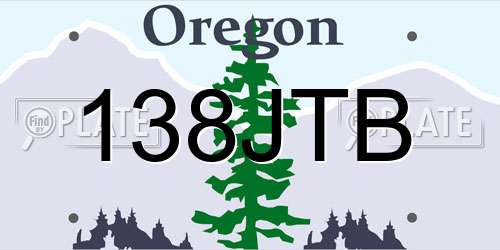 138JTB Oregon License Plate