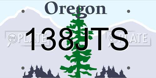138JTS Oregon License Plate