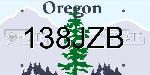 138JZB Oregon License Plate