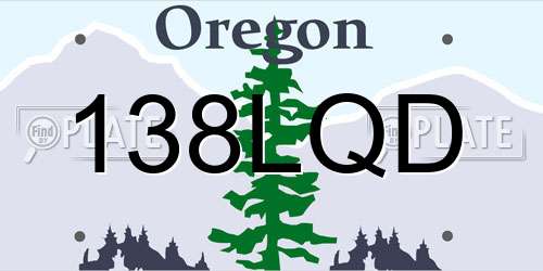 138LQD Oregon License Plate