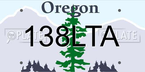 138LTA Oregon License Plate