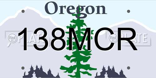 138MCR Oregon License Plate