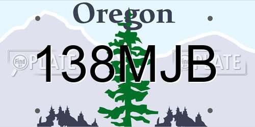 138MJB Oregon License Plate