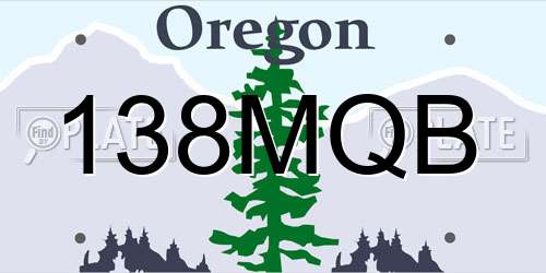 138MQB Oregon License Plate