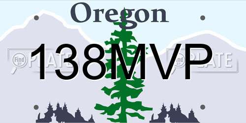 138MVP Oregon License Plate