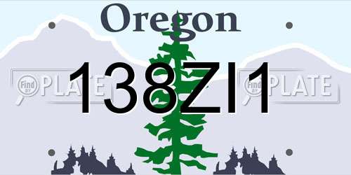 138ZI1 Oregon License Plate
