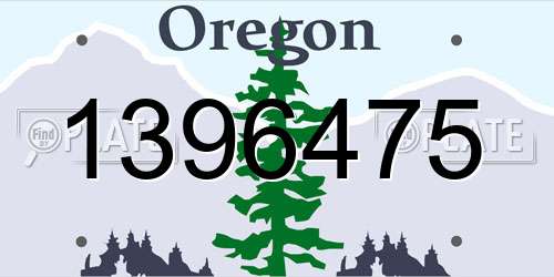 1396475 Oregon License Plate