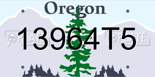 13964T5 Oregon License Plate