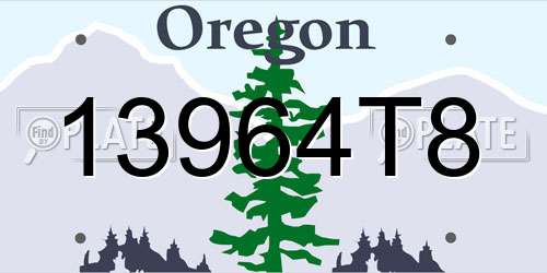 13964T8 Oregon License Plate