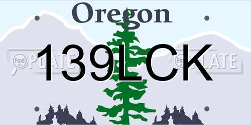 139LCK Oregon License Plate