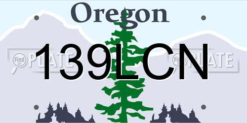 139LCN Oregon License Plate