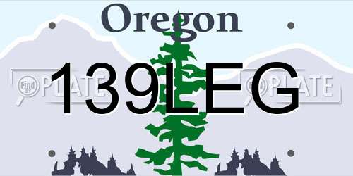 139LEG Oregon License Plate