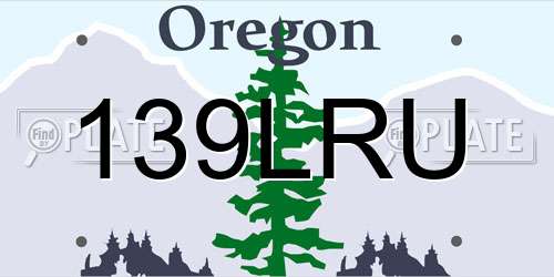 139LRU Oregon License Plate