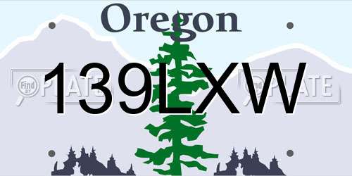 139LXW Oregon License Plate