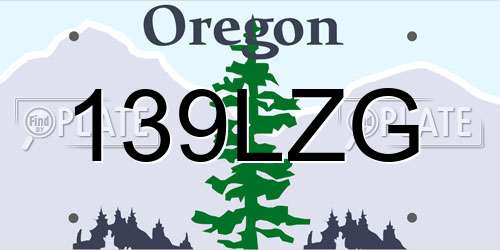 139LZG Oregon License Plate
