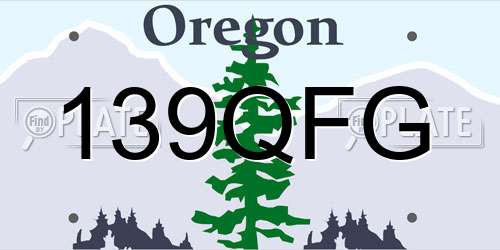 139QFG Oregon License Plate