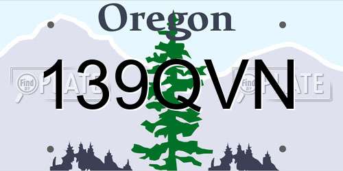 139QVN Oregon License Plate