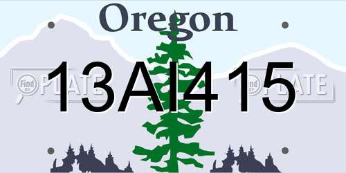 13AI415 Oregon License Plate