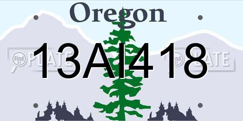 13AI418 Oregon License Plate
