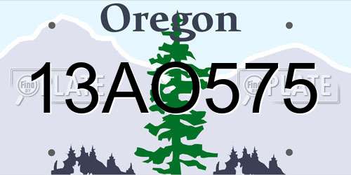 13AO575 Oregon License Plate