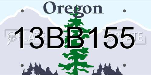 13BB155 Oregon License Plate