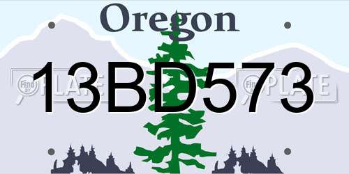13BD573 Oregon License Plate