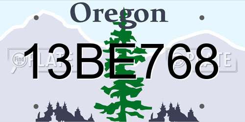 13BE768 Oregon License Plate